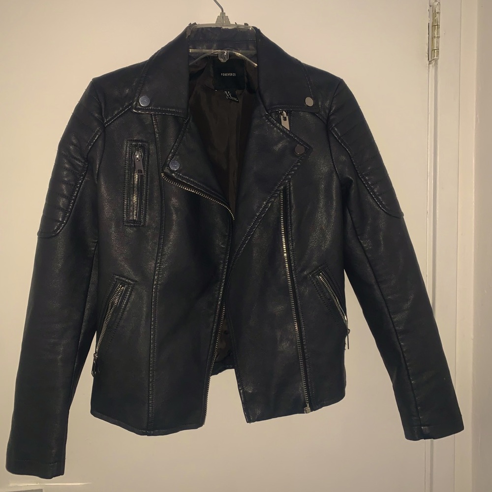 Vegan Leather Motto Jacket